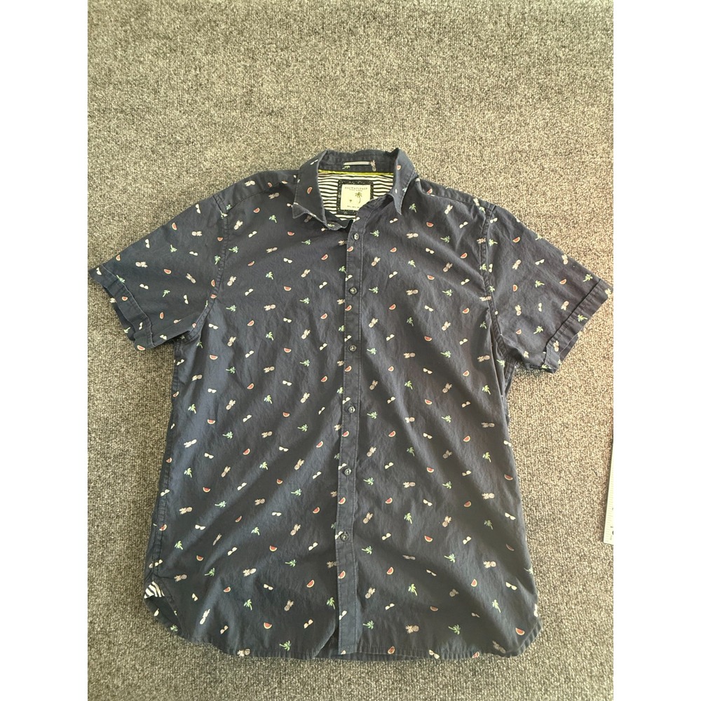 Denim & Flower by Ricky Singh Men's Print Design Shirt Size L